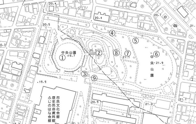 イラスト地図：公園施設位置図