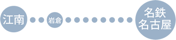 江南駅から名古屋駅の電車の路線図